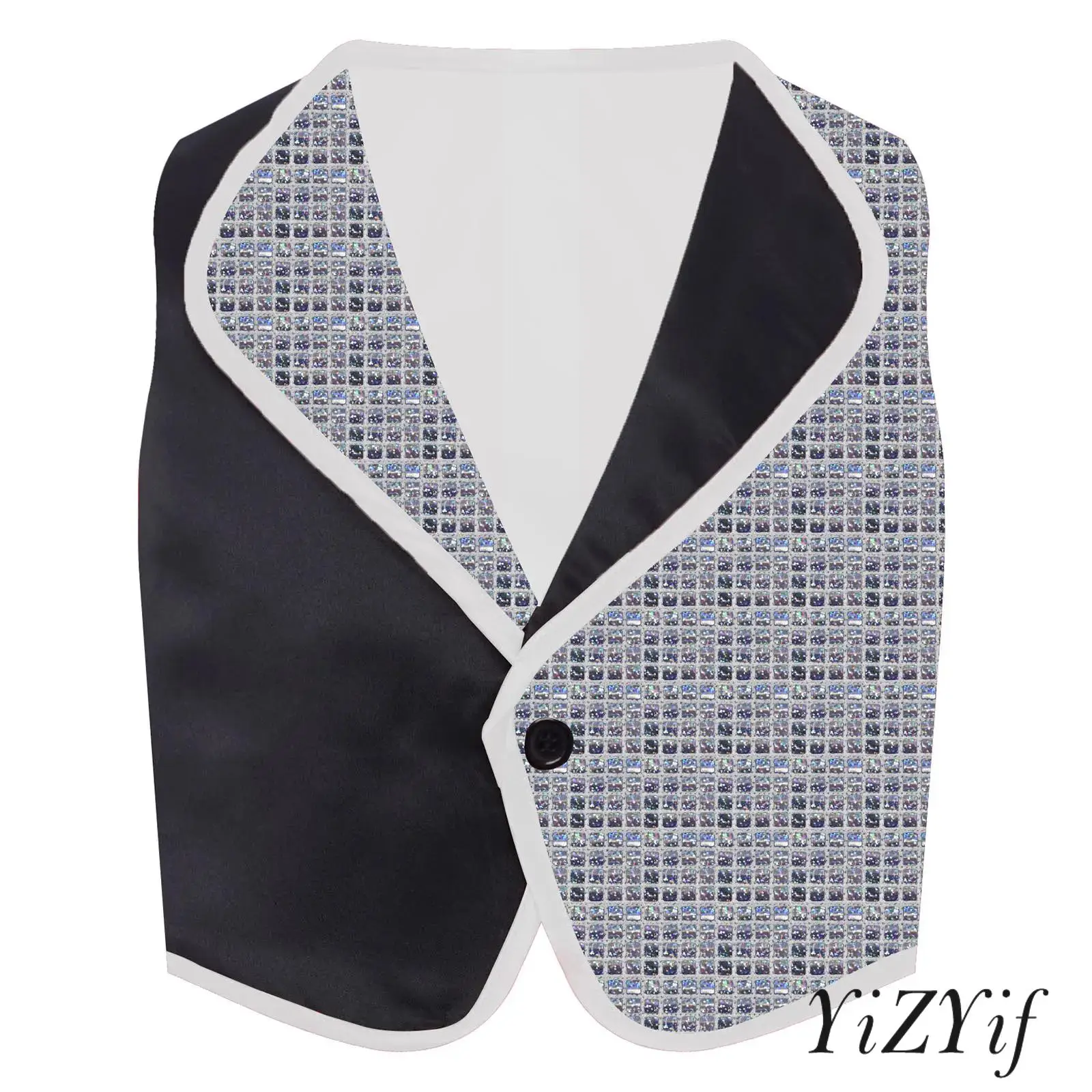 Color-Block Jazz Dance Vest for Boys Girls Lapel Sleeveless Metallic Plaid One Button Active Wear Waistcoat Performances Wear
Color-Block Jazz Dance Vest for Boys Girls Lapel Sleeveless Metallic Plaid One Button Active Wear Waistcoat Performances Wear