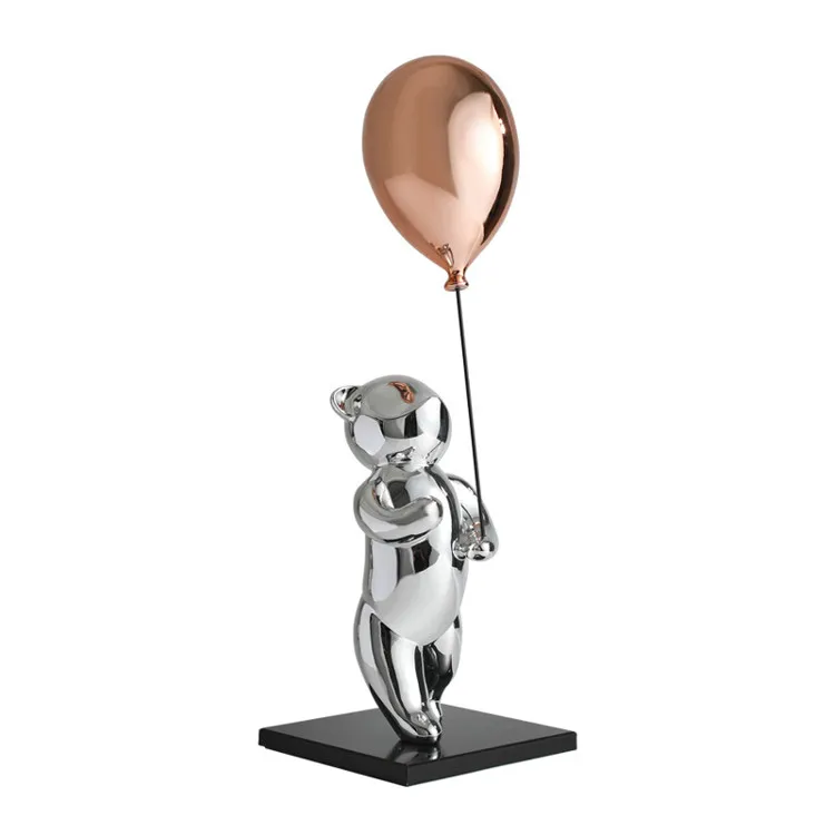 Nordic Light Luxury Epoxy Resin Craft Shiny Black Sliver Bear Balloon Stand Ornament Modern Home Goods Decor
Nordic Light Luxury Epoxy Resin Craft Shiny Black Sliver Bear Balloon Stand Ornament Modern Home Goods Decor