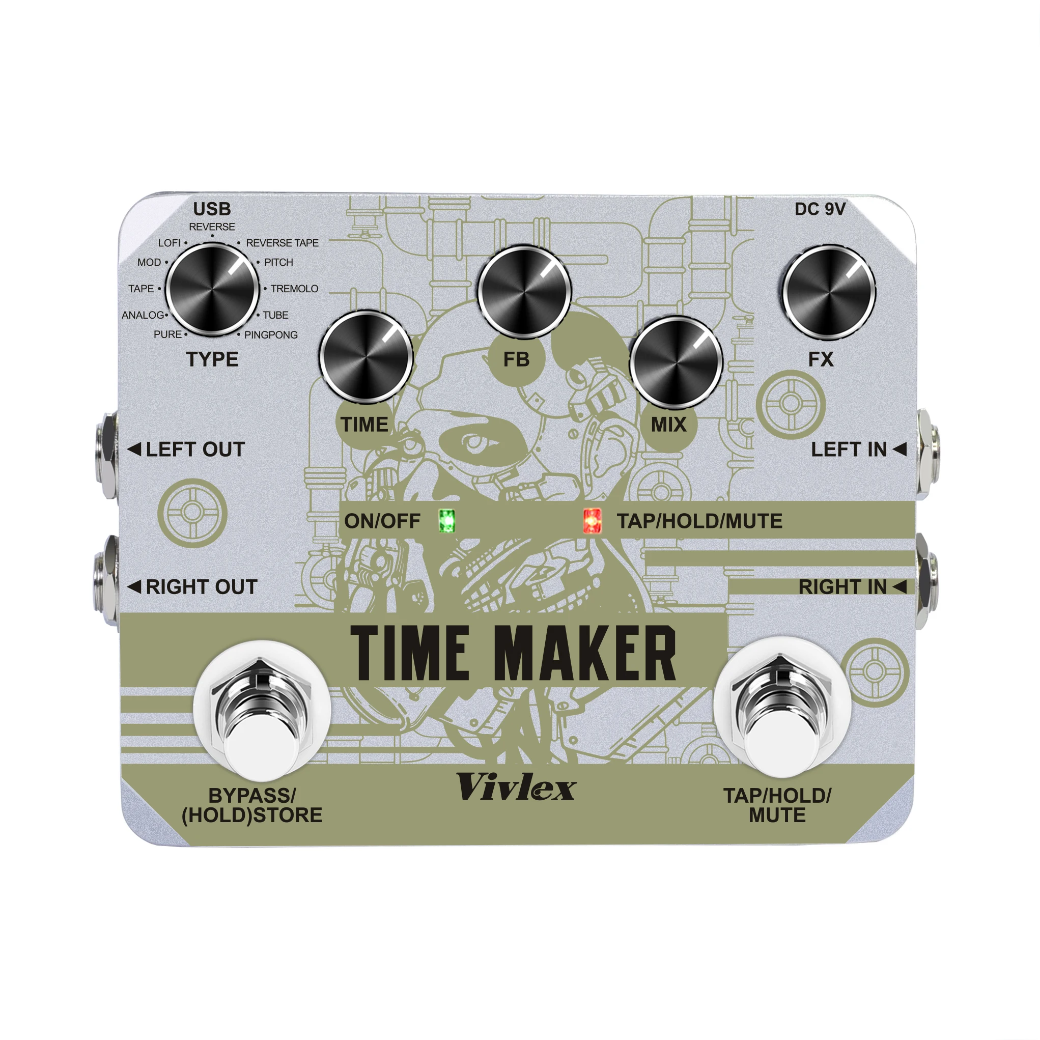 Vivlex LTD-02 Guitar Time Maker Pedal Ultra Delay Effect Pedals For Electric Guitars 11 Types Delay
Vivlex LTD-02 Guitar Time Maker Pedal Ultra Delay Effect Pedals For Electric Guitars 11 Types Delay