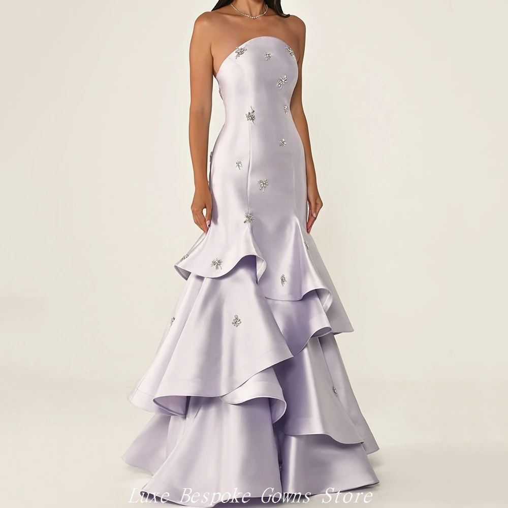 Women's Formal Evening Gowns Mermaid Floor-length Strapless Sleeveless Prom Dresses Fashion Crystal Draped Customized Gowns
Women's Formal Evening Gowns Mermaid Floor-length Strapless Sleeveless Prom Dresses Fashion Crystal Draped Customized Gowns