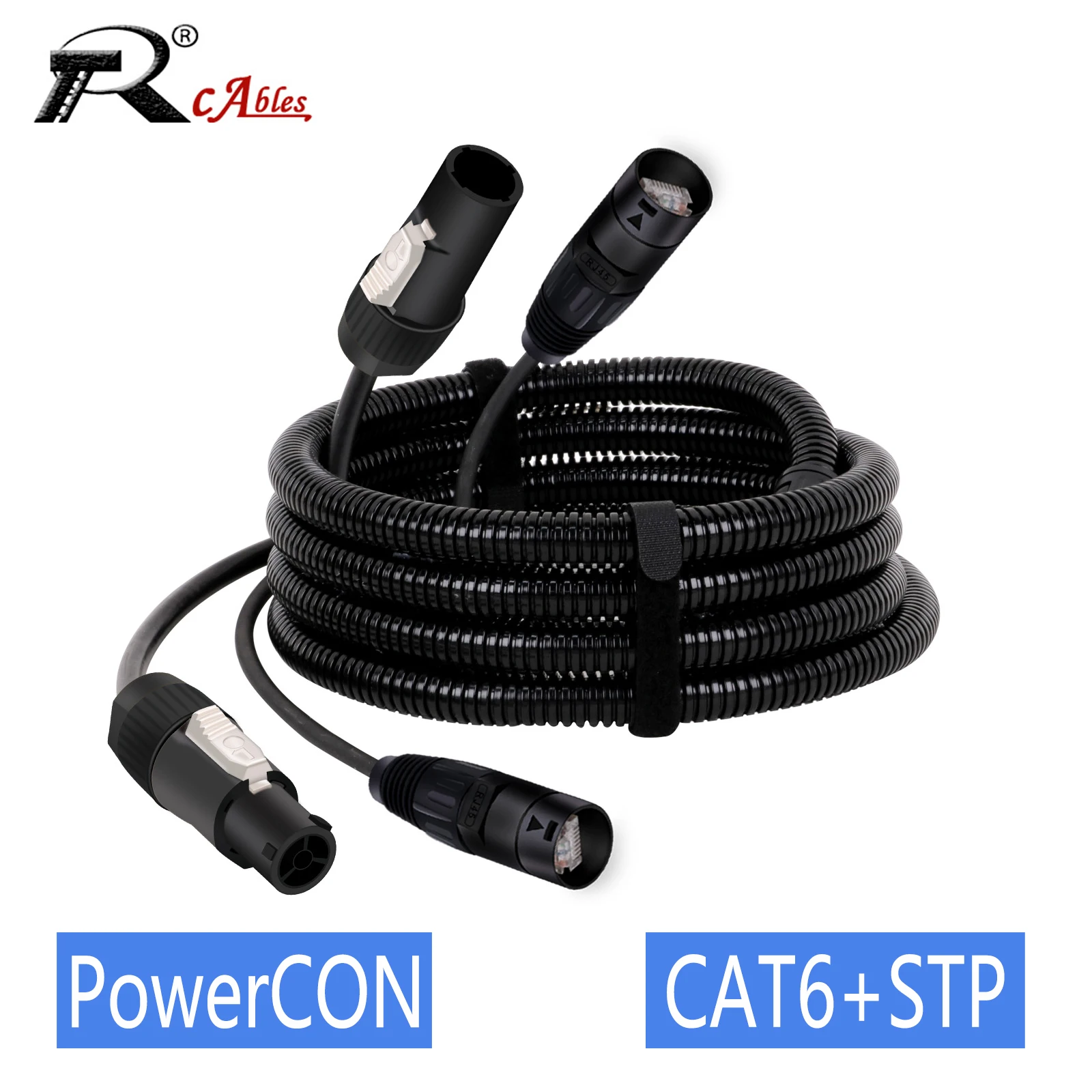 1 шт. CAT6A STP EtherCON кабель + кабель питания, водонепроницаемый разъем PowerCon True1 и соединительный кабель RJ45 EtherCON с гофрированной трубой
1 шт. CAT6A STP EtherCON кабель + кабель питания, водонепроницаемый разъем PowerCon True1 и соединительный кабель RJ45 EtherCON с гофрированной трубой