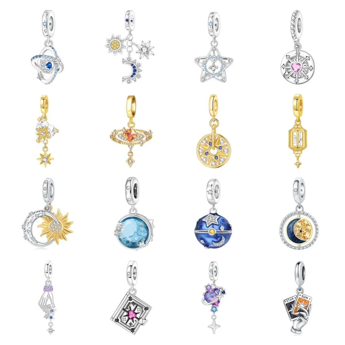 Original 925 Sterling Silver Charms Star Moon Sun Tarot Beads Fit Bracelets Necklaces DIY Jewelry Women
Original 925 Sterling Silver Charms Star Moon Sun Tarot Beads Fit Bracelets Necklaces DIY Jewelry Women