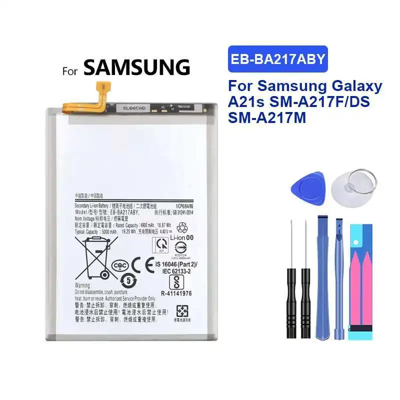 Аккумулятор EB-BA217ABY 5000 мАч для Samsung Galaxy A21s SM-A217F DS SM-A217M DS SM-A217F Dsn A12 SM-A125F SM-A125FN A125
Аккумулятор EB-BA217ABY 5000 мАч для Samsung Galaxy A21s SM-A217F DS SM-A217M DS SM-A217F Dsn A12 SM-A125F SM-A125FN A125