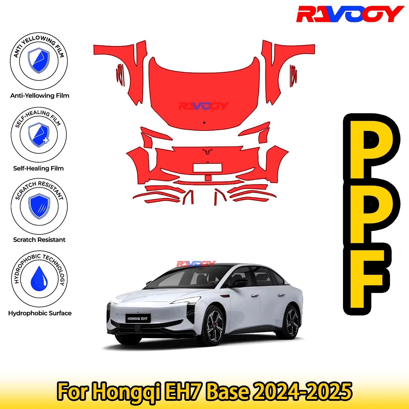 For Hongqi EH7 Base 2024-2025 Glossy Matte Black Precut front PPF Kit Paint Protection Film
For Hongqi EH7 Base 2024-2025 Glossy Matte Black Precut front PPF Kit Paint Protection Film