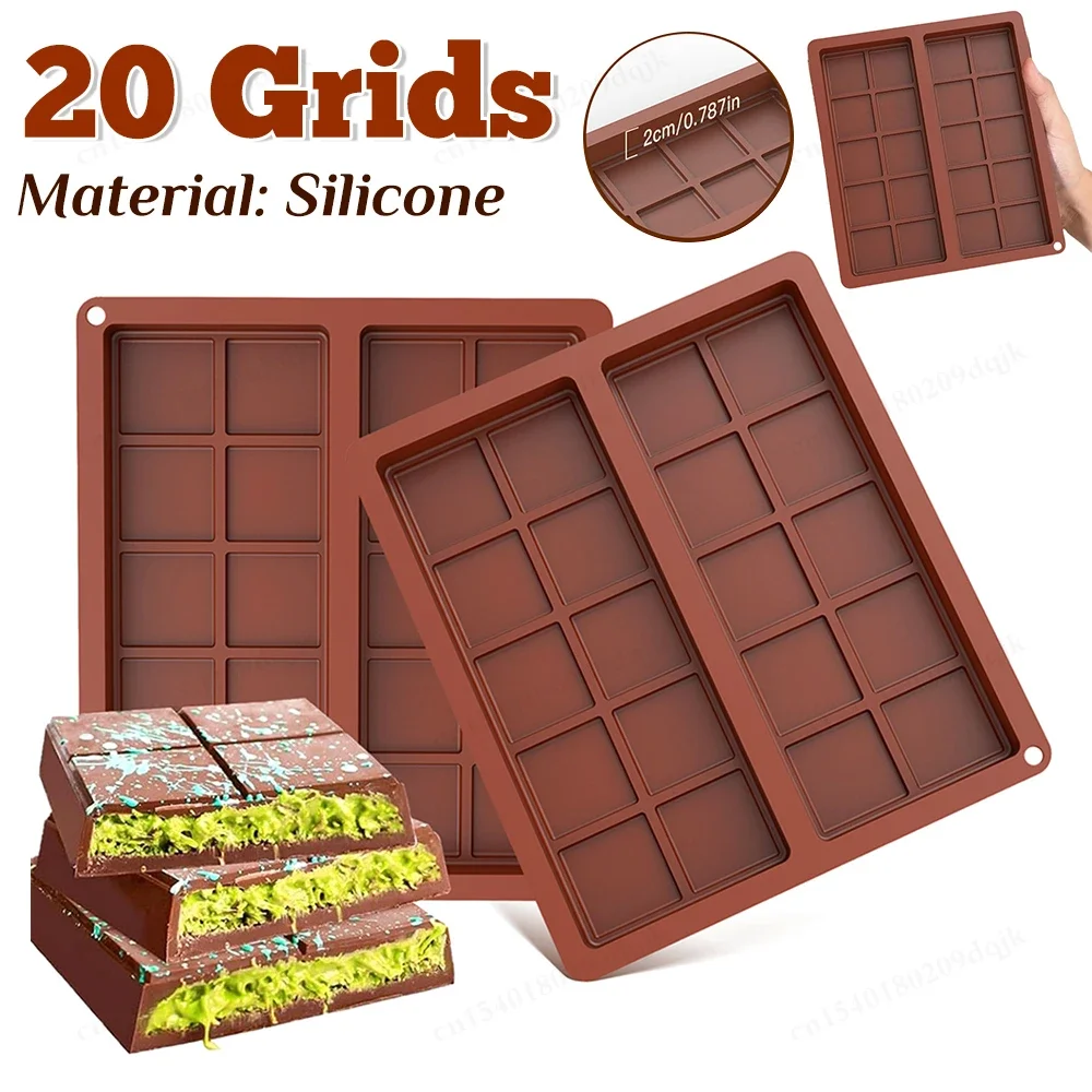 1/2PCS 20 Grids Dubai Chocolate Bar Molds Silicone Bars Break Apart Wax Melt Mould Easy Release Rectangle Durable Handmade Gift
1/2PCS 20 Grids Dubai Chocolate Bar Molds Silicone Bars Break Apart Wax Melt Mould Easy Release Rectangle Durable Handmade Gift