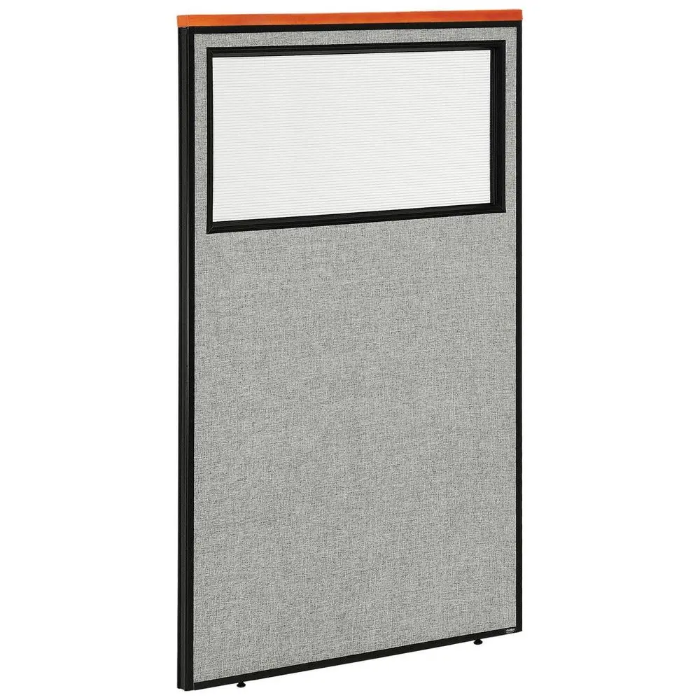 Gray Deluxe Office Partition Panel, 36.25 Wide x 61.5 High, with Partial Window
Gray Deluxe Office Partition Panel, 36.25 Wide x 61.5 High, with Partial Window