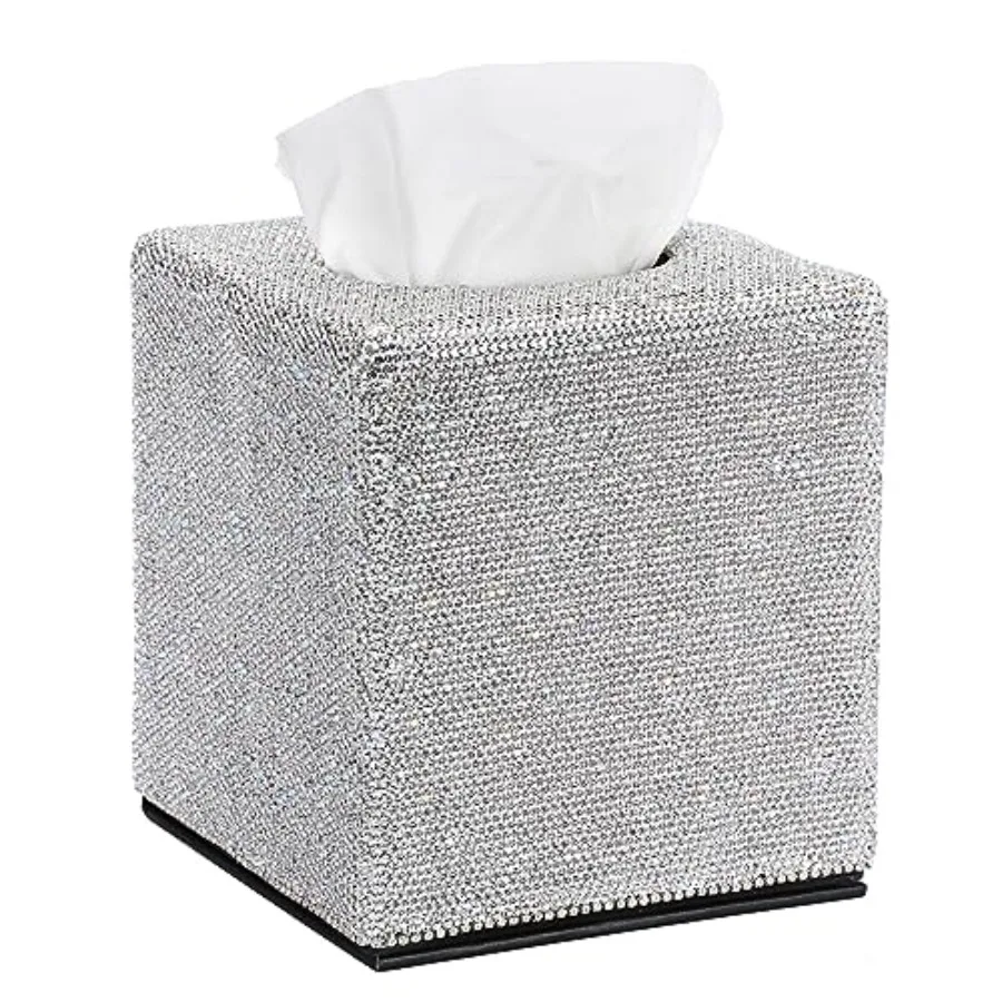 Tissue Box Cover Bling Square Tissue Box for Bathroom Sparkling Cube Tissue Box Holder with Magnetic Gorgeous Tissue Holder for
Tissue Box Cover Bling Square Tissue Box for Bathroom Sparkling Cube Tissue Box Holder with Magnetic Gorgeous Tissue Holder for