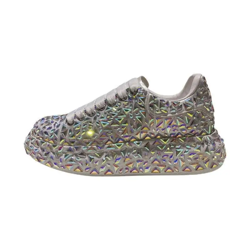 Women's Flat Shoes Round Toe Thick Soled Shoes Insole Thick Soled Sports Shoes Fashionable Rhinestone Shoes New Fashion
Women's Flat Shoes Round Toe Thick Soled Shoes Insole Thick Soled Sports Shoes Fashionable Rhinestone Shoes New Fashion