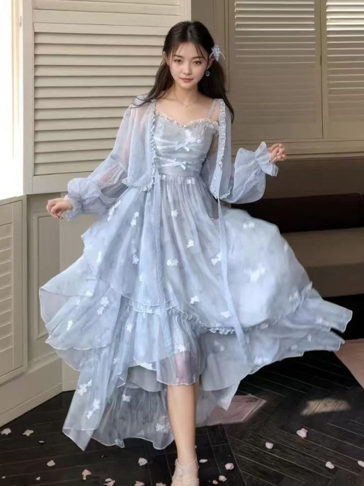 Gentle Breeze Open Cardigan Shawl Knot Square Collar Asymmetrical Strap Dress Two-Piece Set Soft Sensation Outfit
Gentle Breeze Open Cardigan Shawl Knot Square Collar Asymmetrical Strap Dress Two-Piece Set Soft Sensation Outfit