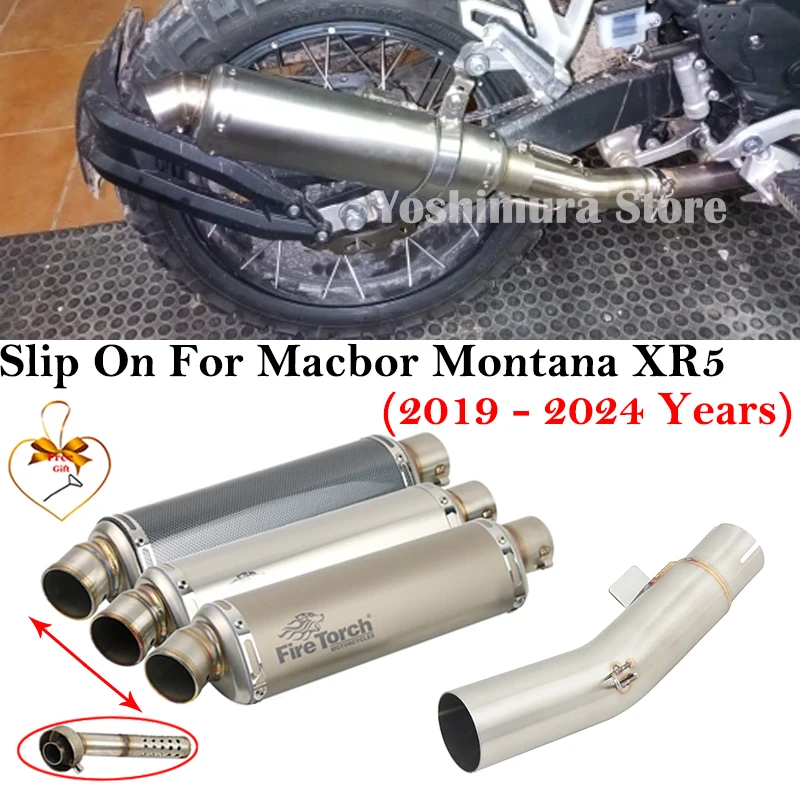 Slip On For Macbor Montana XR5 XR 5 2019 - 2024 Years Motorcycle Exhaust Systems Escape Middle Link Pipe 51MM Muffler DB Killer
Slip On For Macbor Montana XR5 XR 5 2019 - 2024 Years Motorcycle Exhaust Systems Escape Middle Link Pipe 51MM Muffler DB Killer