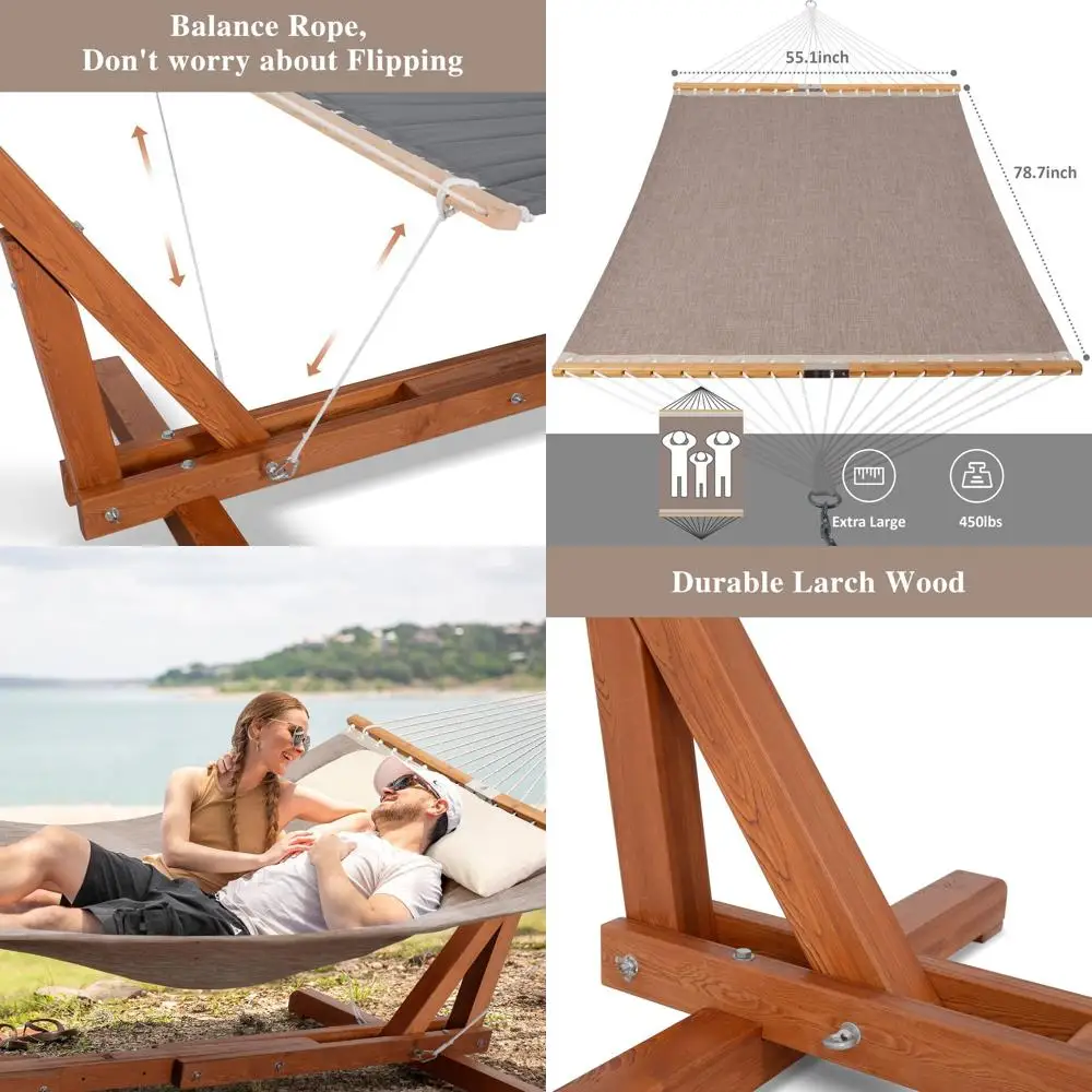 2 Person Outdoor Quick-Dry Hammock with Adjustable Wooden Stand
2 Person Outdoor Quick-Dry Hammock with Adjustable Wooden Stand