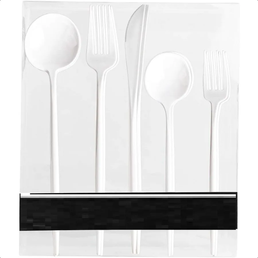 Novelty Modern Flatware Cutlery Disposable Plastic Combo Set 40 Count Luxury White Service for 8
Novelty Modern Flatware Cutlery Disposable Plastic Combo Set 40 Count Luxury White Service for 8