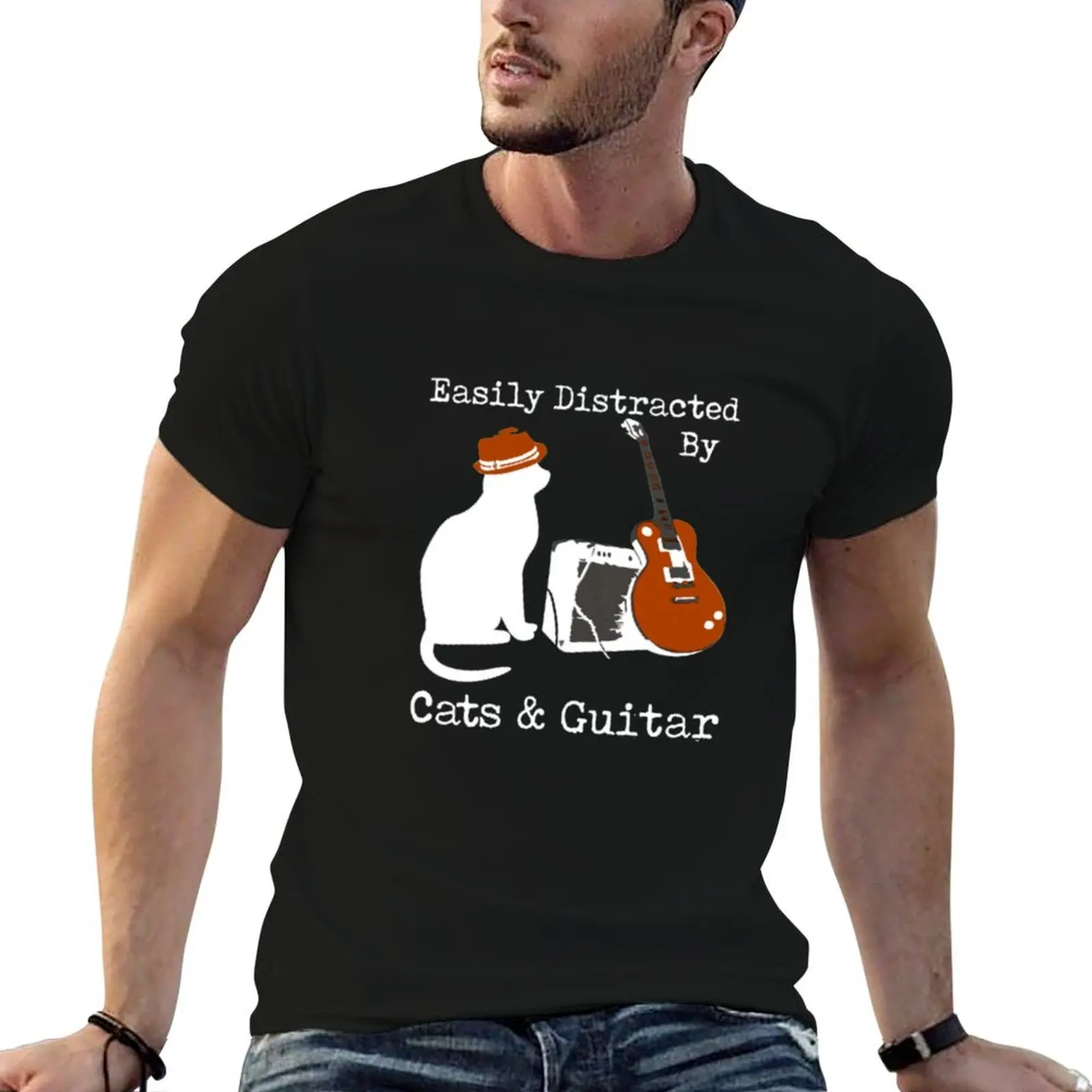 with prints T-Shirt By cotton plain Easily man for Guitar shirts t-shirt black t Cats Distracted package
with prints T-Shirt By cotton plain Easily man for Guitar shirts t-shirt black t Cats Distracted package