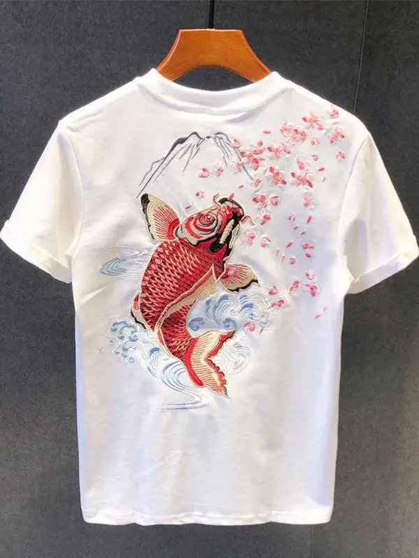 New 2025 Cotton T-irt Summer Heavy Embroidery ort Sve Koi Fi Men's Youth Faionable Breathable round Ne Top
New 2025 Cotton T-irt Summer Heavy Embroidery ort Sve Koi Fi Men's Youth Faionable Breathable round Ne Top