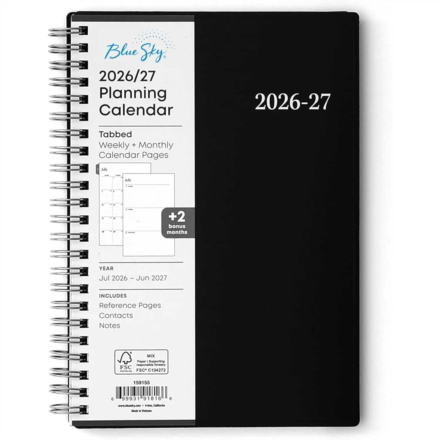 2026-2027 Academic Year Planner, July 2026 - June 2027, 5"x8", Weekly & Monthly, Flexible Cover, Wirebound, Laminated Tabs
2026-2027 Academic Year Planner, July 2026 - June 2027, 5"x8", Weekly & Monthly, Flexible Cover, Wirebound, Laminated Tabs