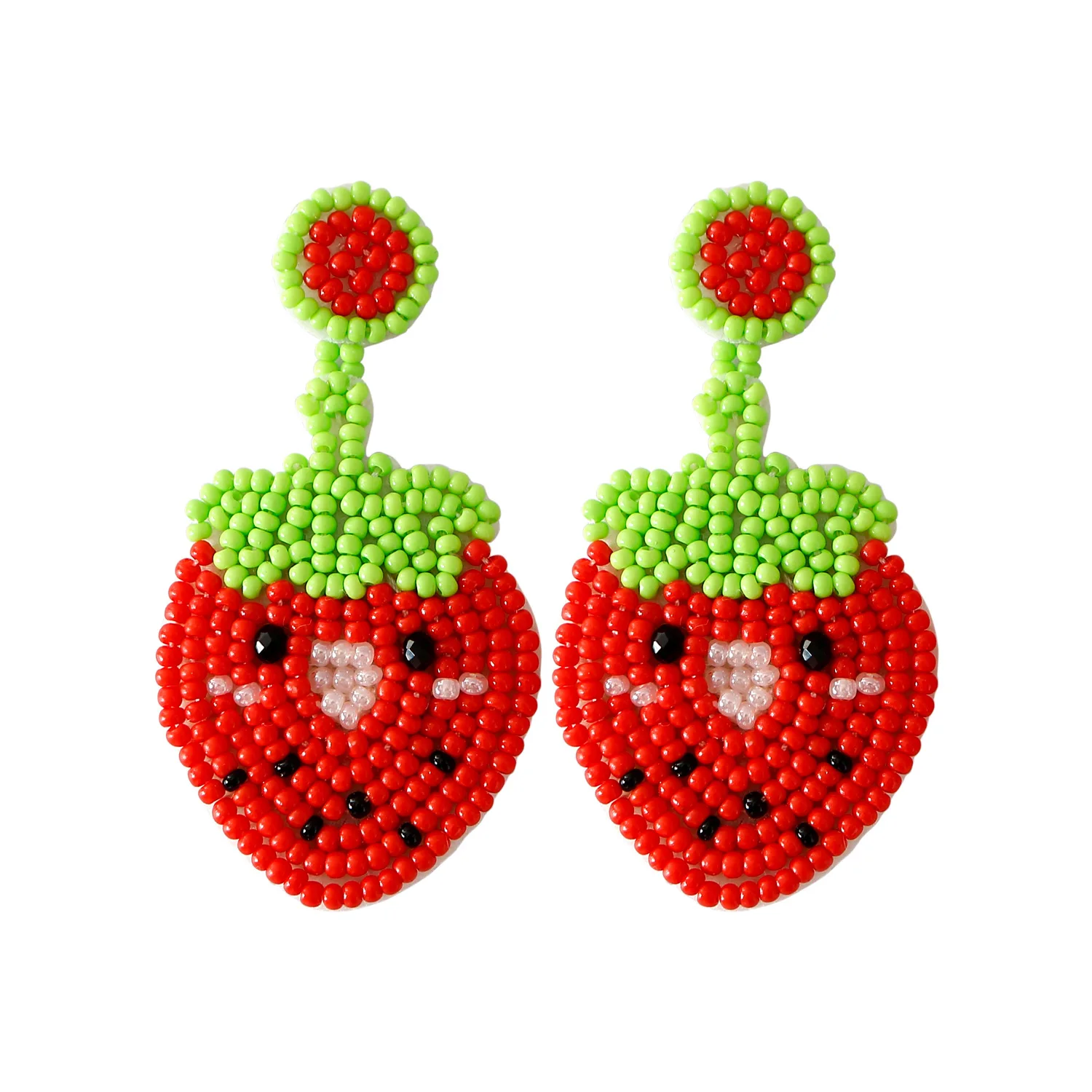 Beaded earrings Fruit Originality Cute Strawberries Design Hand knitting Bohemia Alloy Tide Simple Rice bead earrings
Beaded earrings Fruit Originality Cute Strawberries Design Hand knitting Bohemia Alloy Tide Simple Rice bead earrings
