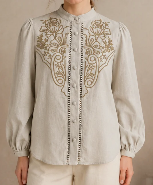 Elegant Round Neck Ethnic Pattern Embroidered Lantern Long Sleeve Blouse Women Spring Festival Going Out Casual Tops
Elegant Round Neck Ethnic Pattern Embroidered Lantern Long Sleeve Blouse Women Spring Festival Going Out Casual Tops