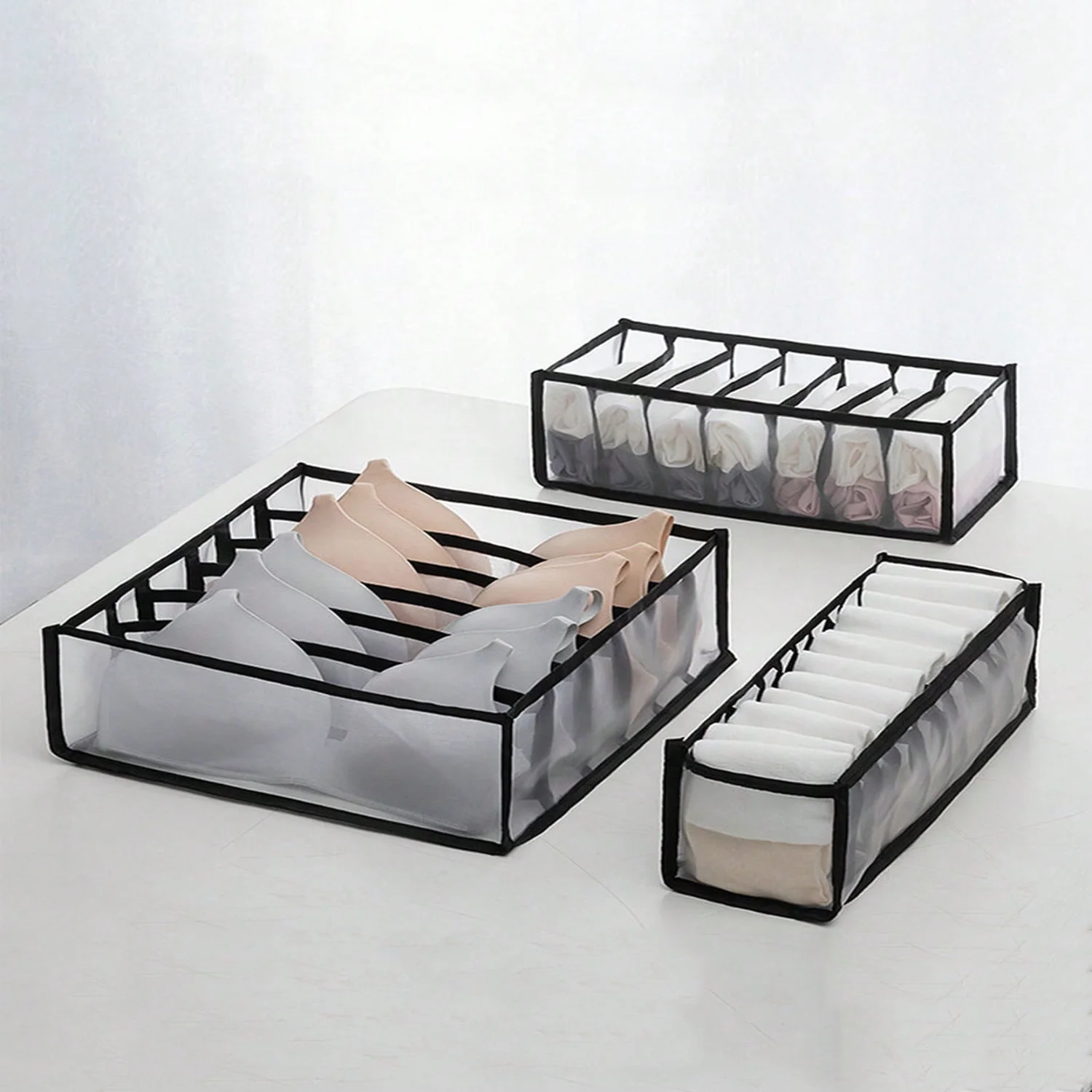 3pcs Cloth Bag Clear Contrast Binding Underwear Drawer Organizer Dividers For Bra Panty Sock Ties College Dorm School Supplies
3pcs Cloth Bag Clear Contrast Binding Underwear Drawer Organizer Dividers For Bra Panty Sock Ties College Dorm School Supplies