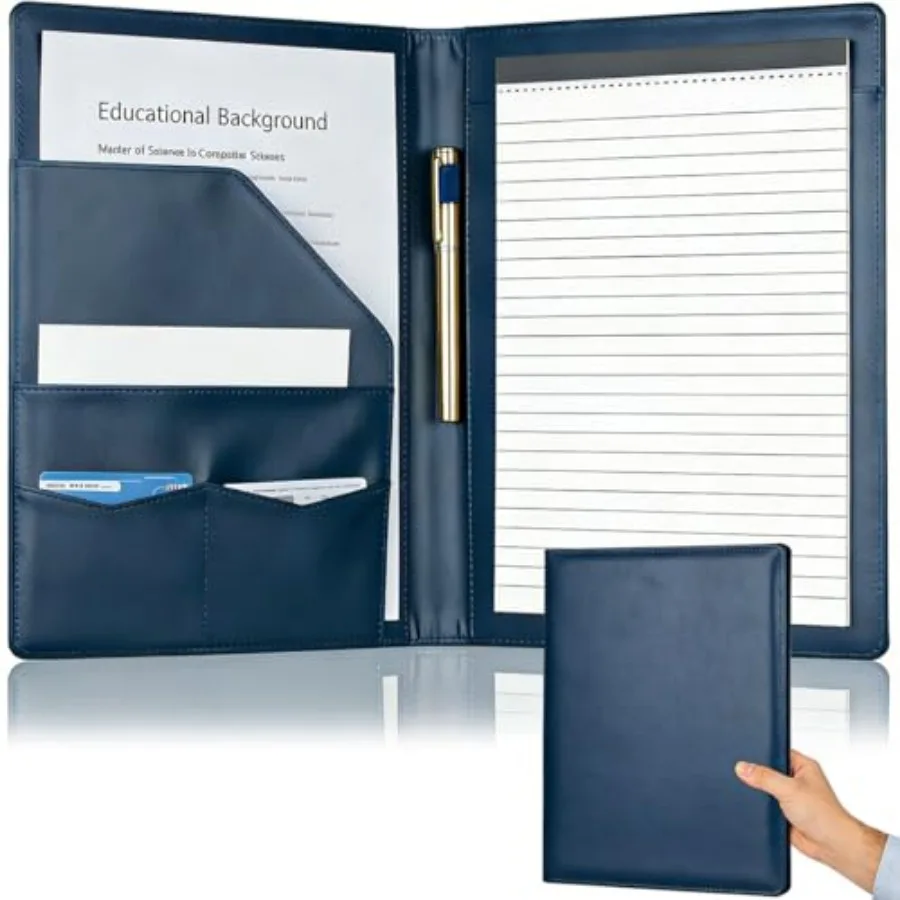 Padfolio Portfolio Binder, Faux Leather Folder, Resume Interview Legal Document Organizer, Letter Sized Writing Pad w/Business
Padfolio Portfolio Binder, Faux Leather Folder, Resume Interview Legal Document Organizer, Letter Sized Writing Pad w/Business