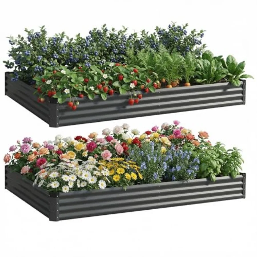 6x3x1FT Dark Gray Metal Raised Garden Bed Outdoor Planters for Flowers Vegetables Herbs 2PCS
6x3x1FT Dark Gray Metal Raised Garden Bed Outdoor Planters for Flowers Vegetables Herbs 2PCS