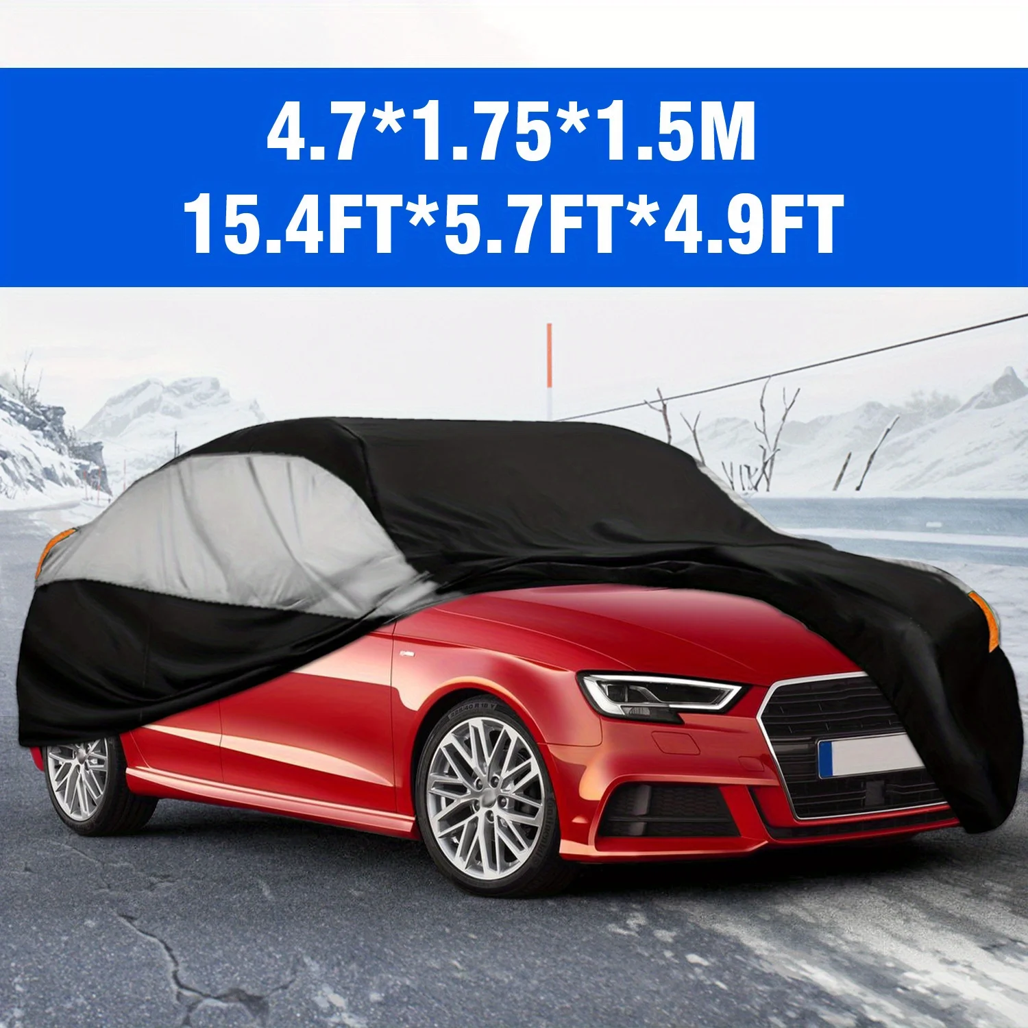 Универсальный полный комплект чехлов для седана (15.4FT*5.7FT*4.9ft), черно-серебристый, УФ-стойкий, пыле- и водонепроницаемый, из прочного материала
Универсальный полный комплект чехлов для седана (15.4FT*5.7FT*4.9ft), черно-серебристый, УФ-стойкий, пыле- и водонепроницаемый, из прочного материала