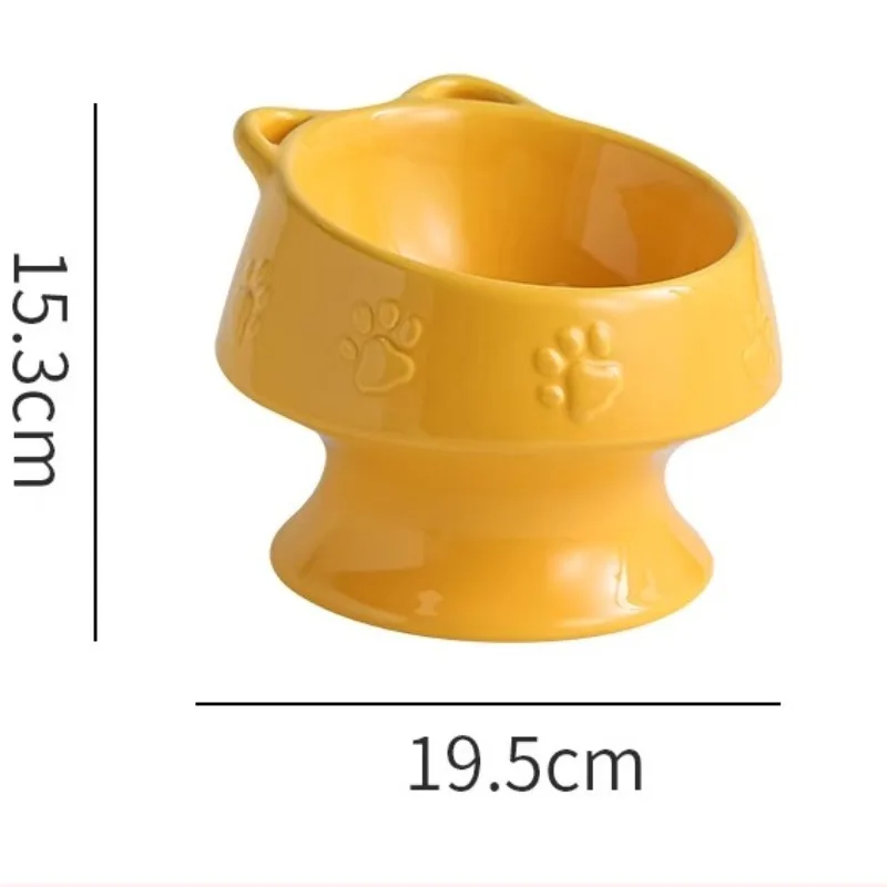 Tall ceramic cat bowl Binaural anti-knock oblique mouth protection cervical spine cute cat drinking bowl cat dog food pet bowl
Tall ceramic cat bowl Binaural anti-knock oblique mouth protection cervical spine cute cat drinking bowl cat dog food pet bowl