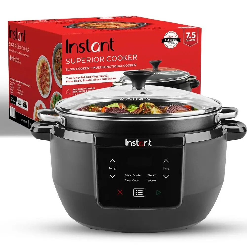 Superior Cooker 7.5QT Slow Cooker and Multicooker, 4in1 Functions, Sears Saute, Slow Cooks Roast, Steams and Warms, From The Ma
Superior Cooker 7.5QT Slow Cooker and Multicooker, 4in1 Functions, Sears Saute, Slow Cooks Roast, Steams and Warms, From The Ma