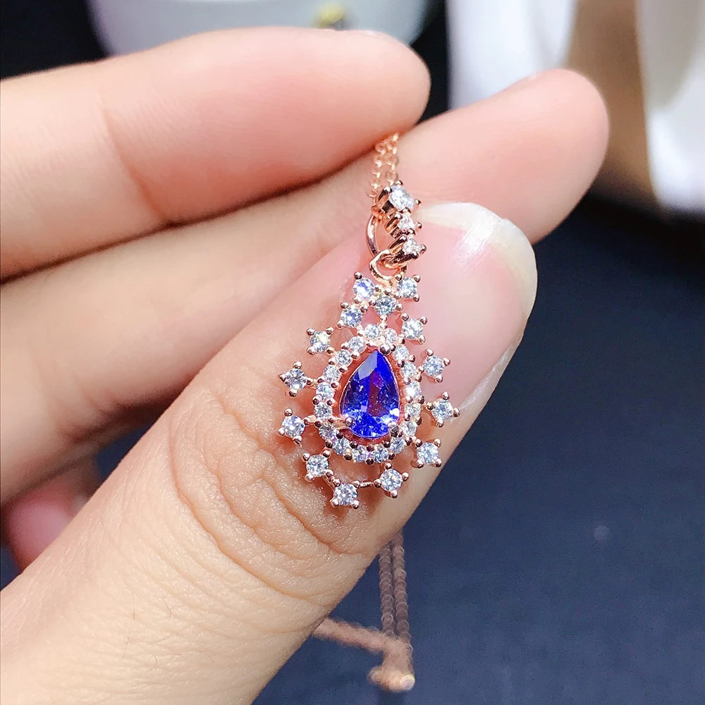 Simple and exquisite special natural Tanzanite women's Necklace 925 Sterling Silver Ocean heart style
Simple and exquisite special natural Tanzanite women's Necklace 925 Sterling Silver Ocean heart style