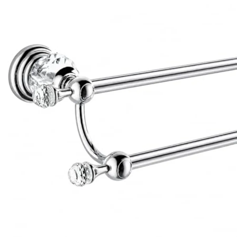 Chrome Towel Bar, Adjustable Double Towel Holder, Silver Crystal Bathroom Towel Racks Wall Mounted
Chrome Towel Bar, Adjustable Double Towel Holder, Silver Crystal Bathroom Towel Racks Wall Mounted