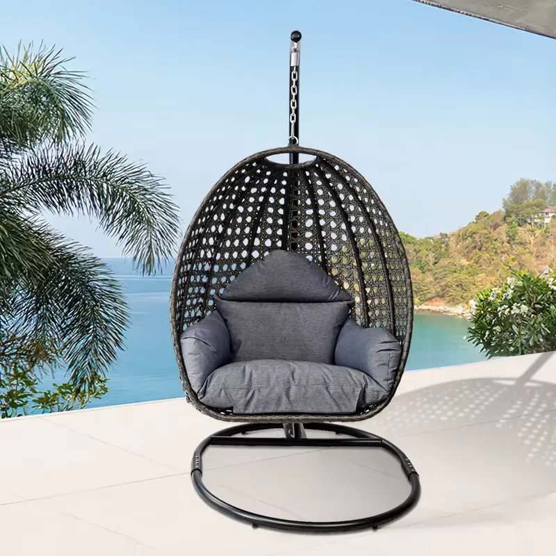 Egg Shape Black Patio Porch Wicker Furniture Outdoor Garden Rattan Hanging Basket Swing Chairs with Stand
Egg Shape Black Patio Porch Wicker Furniture Outdoor Garden Rattan Hanging Basket Swing Chairs with Stand