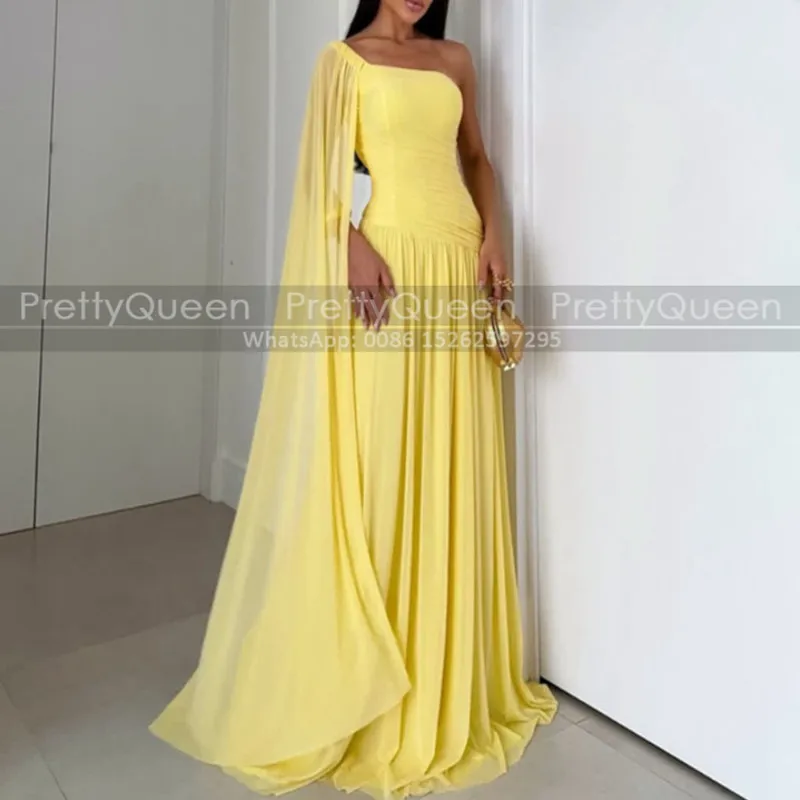 Yellow Chiffon Bridesmaid Dresses One Shoulder Long Pleat A Line Wedding Party Dress Maid Of Honor
Yellow Chiffon Bridesmaid Dresses One Shoulder Long Pleat A Line Wedding Party Dress Maid Of Honor