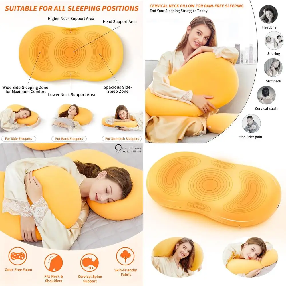 Ergonomic Side Sleeper Pillow - 28x16 Memory Foam with Neck Support for Pain Relief and Comfort
Ergonomic Side Sleeper Pillow - 28x16 Memory Foam with Neck Support for Pain Relief and Comfort