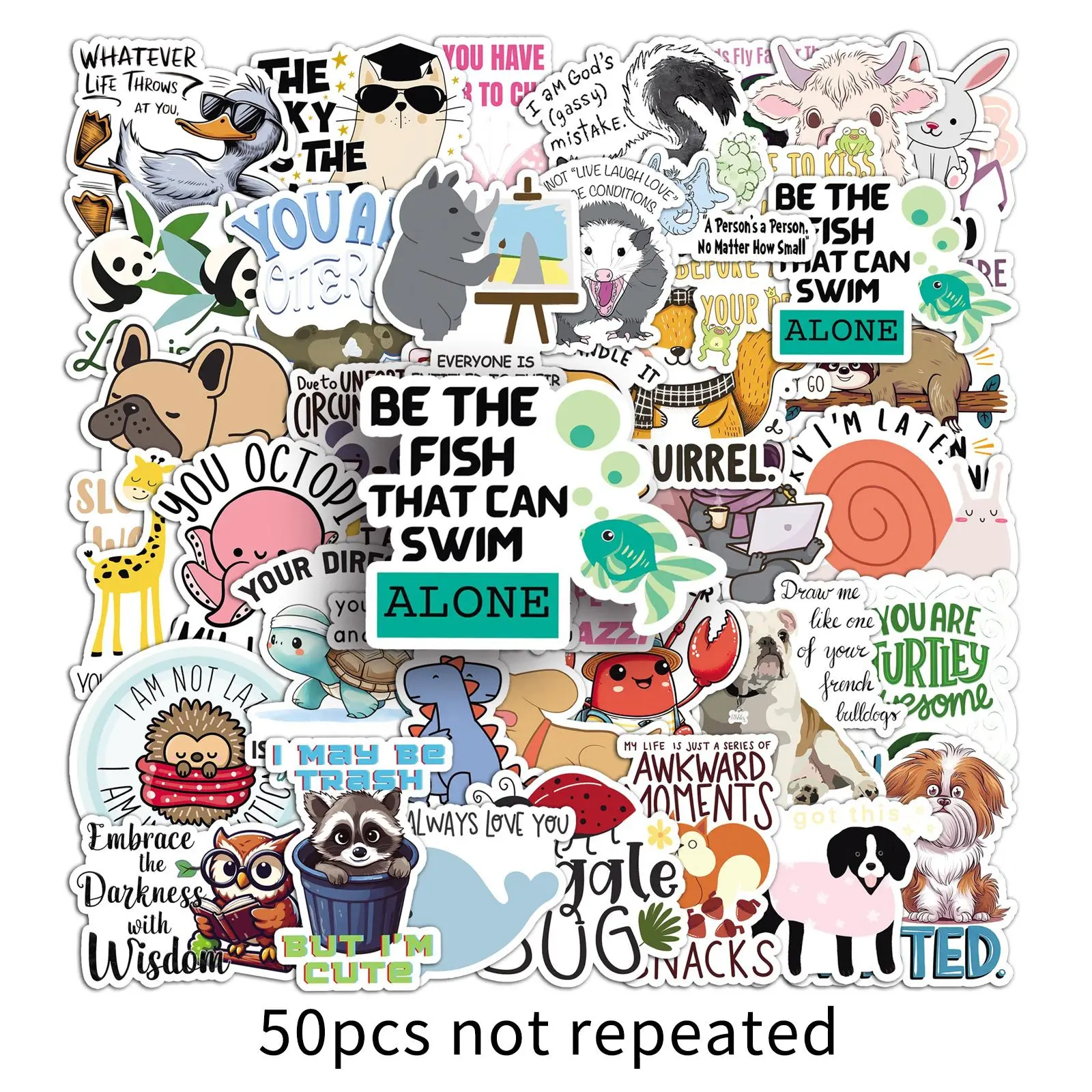 10/50PCS Funny Animal Stickers English Phrases Graffiti DIY Cartoon Kids Toy Laptop Guitar Car Bike Skateboard Decals Decoration
10/50PCS Funny Animal Stickers English Phrases Graffiti DIY Cartoon Kids Toy Laptop Guitar Car Bike Skateboard Decals Decoration