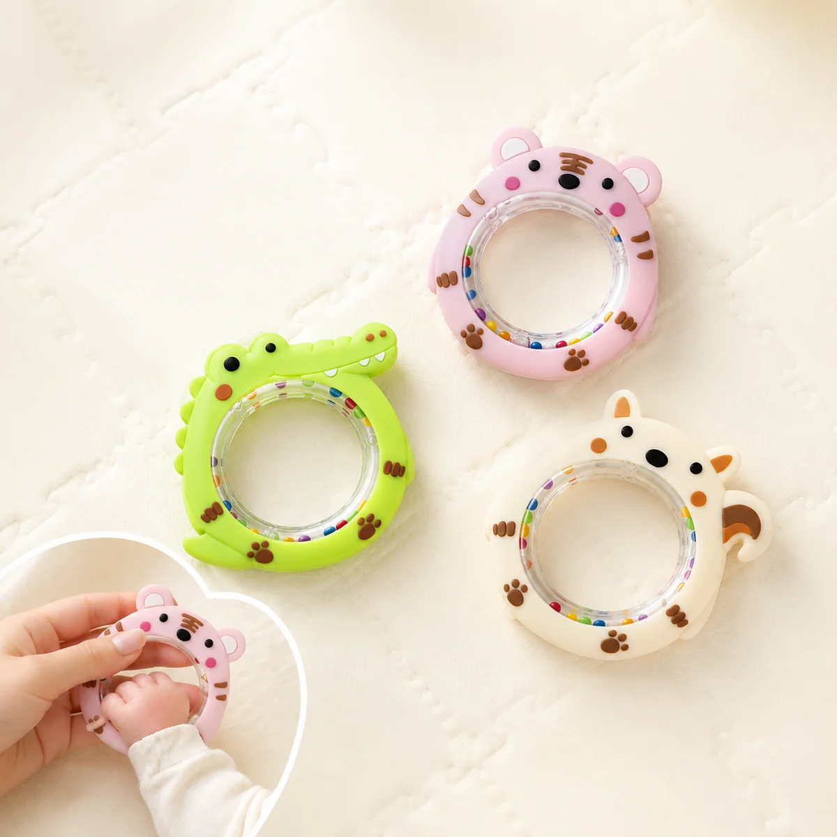 3PCS Animal Silicone Teether Rattle BPA Free Baby Hand Grab Teething Sensory Soothing Toys for 0-12 Months
3PCS Animal Silicone Teether Rattle BPA Free Baby Hand Grab Teething Sensory Soothing Toys for 0-12 Months