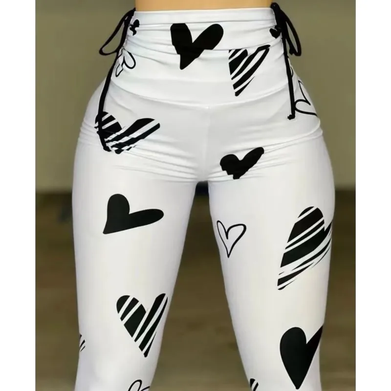 Women's Love Heart Print Yoga Sports Pants Draw Rope Lift Hip Fitness Leggings Summer Daily Tights Pants Hip Lifting Leggings
Women's Love Heart Print Yoga Sports Pants Draw Rope Lift Hip Fitness Leggings Summer Daily Tights Pants Hip Lifting Leggings