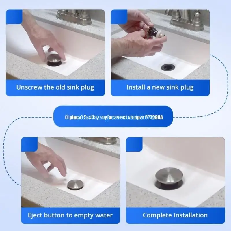 Y5GD Popups Drain Stoppers Replacement with Flexible Silicone Gaskets Suitable for Sink
Y5GD Popups Drain Stoppers Replacement with Flexible Silicone Gaskets Suitable for Sink
