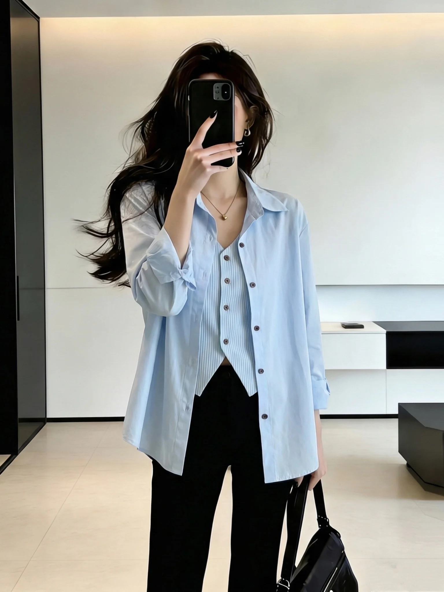 Spring Summer 2026 plus Size Women's Light Blue Striped Vest Top Sun Protection Shirt Outerwear Two-Piece Set Layering Outfit
Spring Summer 2026 plus Size Women's Light Blue Striped Vest Top Sun Protection Shirt Outerwear Two-Piece Set Layering Outfit