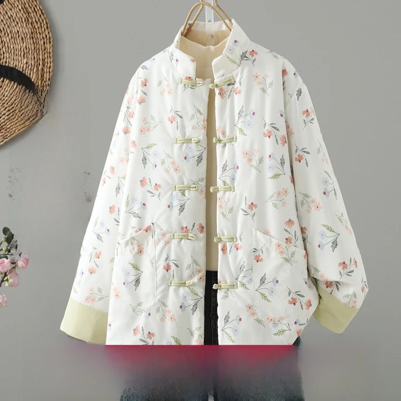Thiened, теплое свободное хлопковое пальто большого размера с цветочным принтом, китайское хлопковое пальто, зимнее пальто для поездок на работу, обычное све
Thiened, теплое свободное хлопковое пальто большого размера с цветочным принтом, китайское хлопковое пальто, зимнее пальто для поездок на работу, обычное све