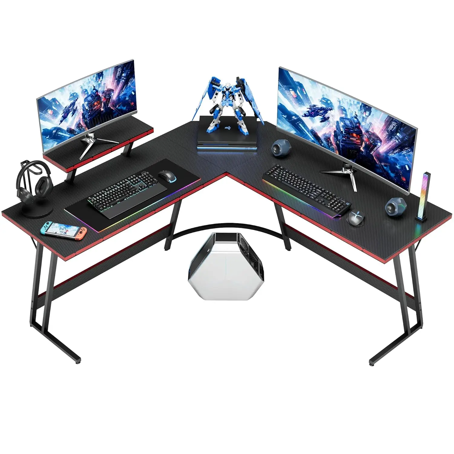 L Shaped Gaming Desk Computer Corner Desk PC Gaming Desk Table With Large Monitor Riser Stand For Home Office, Customized
L Shaped Gaming Desk Computer Corner Desk PC Gaming Desk Table With Large Monitor Riser Stand For Home Office, Customized