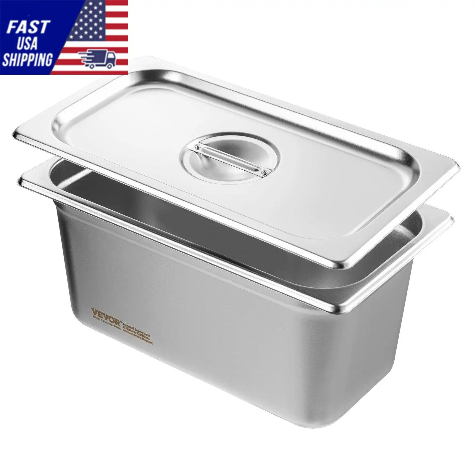 8 Pack Hotel Pans, 1/3 Size Anti-Jam Steam Pan with Lid, 0.8mm Thick Stainless Steel Steam Table Pan
8 Pack Hotel Pans, 1/3 Size Anti-Jam Steam Pan with Lid, 0.8mm Thick Stainless Steel Steam Table Pan