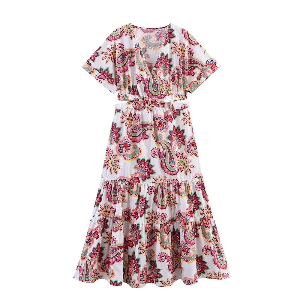 BSK&TRAF 2025 Summer New Women's V-neck Design Printed Short Sleeve Loose Temperament A-line Dress Long Skirt
BSK&TRAF 2025 Summer New Women's V-neck Design Printed Short Sleeve Loose Temperament A-line Dress Long Skirt