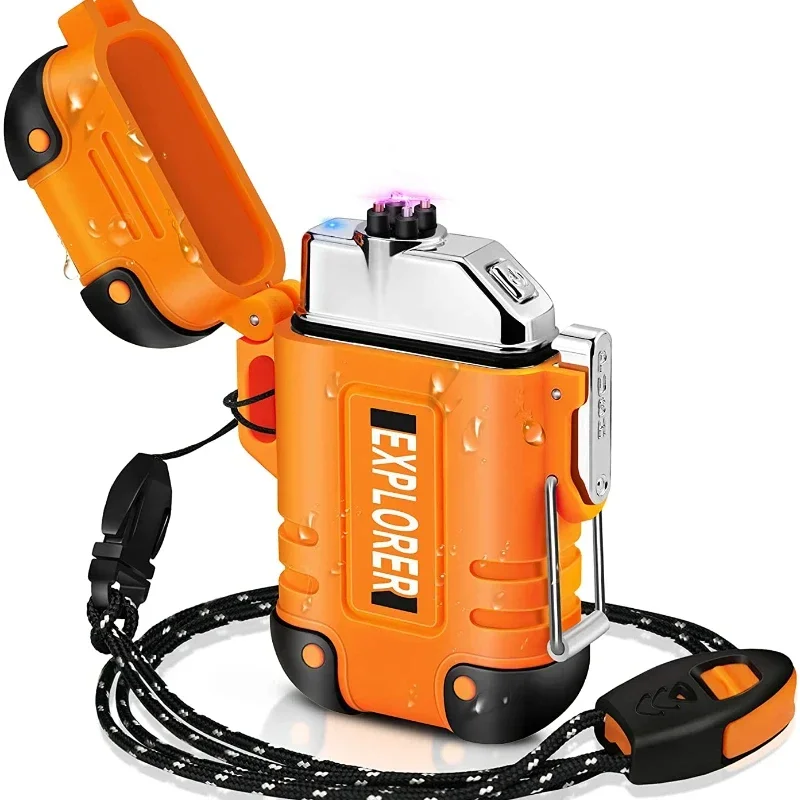 Waterproof Double Arc Lighter USB Rechargeable Windproof Plasma Lighter Outdoor Camping Flameless Smoking Accessories
Waterproof Double Arc Lighter USB Rechargeable Windproof Plasma Lighter Outdoor Camping Flameless Smoking Accessories