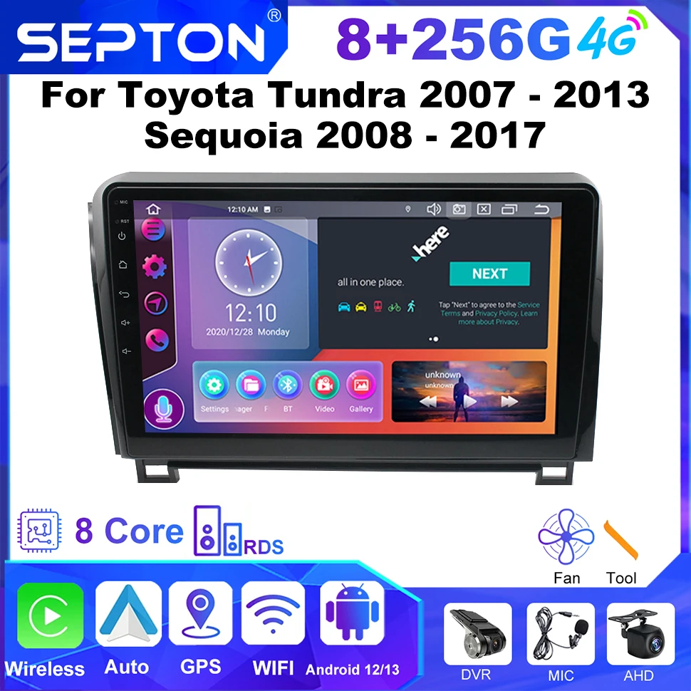 Автомагнитола SEPTON для Toyota Tundra, мультимедийный проигрыватель 2din с Android для Toyota Tundra 2007-2013, Sequoia 2008-2017, навигация CarPlay, GPS, 4G NET
Автомагнитола SEPTON для Toyota Tundra, мультимедийный проигрыватель 2din с Android для Toyota Tundra 2007-2013, Sequoia 2008-2017, навигация CarPlay, GPS, 4G NET