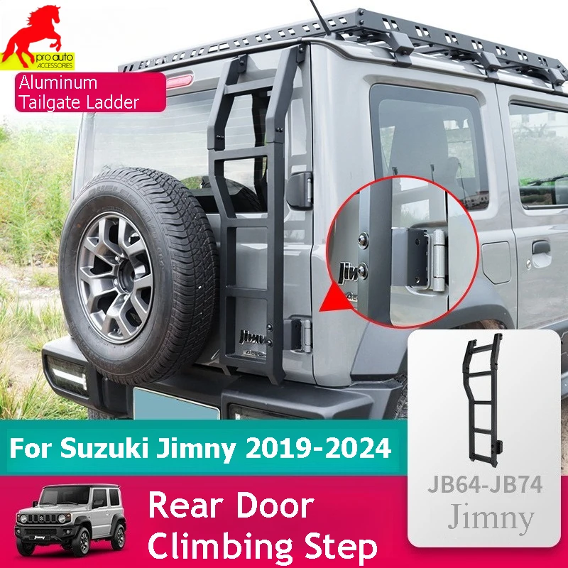 Алюминиевая лестница задней двери для New Jimny 2019-2024 JB74 JB64, лестницы задней двери, запасные шины, задние ворота, ступенька для скалолазания, автомобильные аксессуары
Алюминиевая лестница задней двери для New Jimny 2019-2024 JB74 JB64, лестницы задней двери, запасные шины, задние ворота, ступенька для скалолазания, автомобильные аксессуары