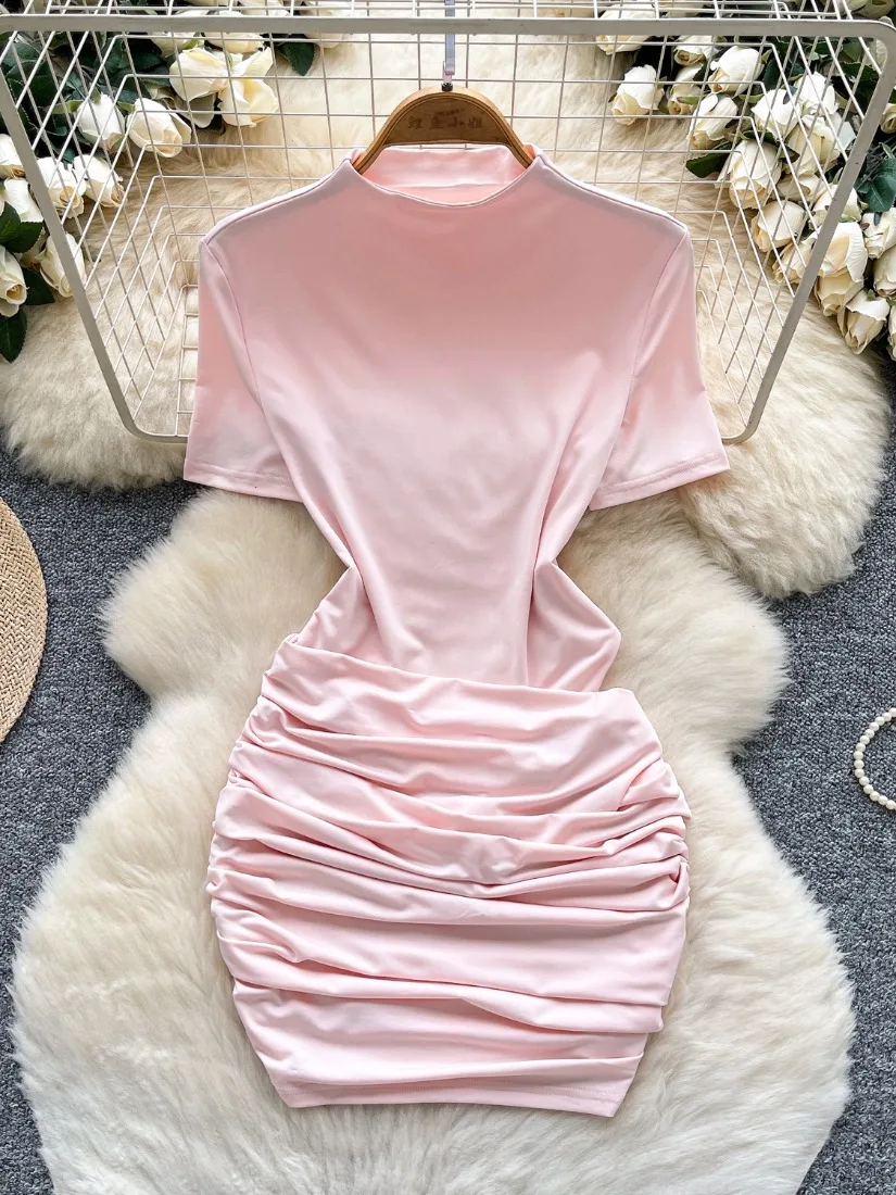 Foamlina Сексуальный комплект из 2 предметов Женская мода Розовый воротник-стойка Тонкие боди с короткими рукавами + эластичная талия Мини-облегающая юбка Костюмы 
Foamlina Сексуальный комплект из 2 предметов Женская мода Розовый воротник-стойка Тонкие боди с короткими рукавами + эластичная талия Мини-облегающая юбка Костюмы