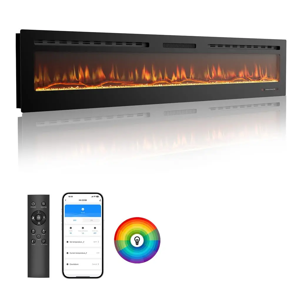 Smart WiFi Electric Fireplace, Wall Mounted amp Recessed, App amp Remote Control, UltraThin 750W 1500W Fireplace with Touch Scr
Smart WiFi Electric Fireplace, Wall Mounted amp Recessed, App amp Remote Control, UltraThin 750W 1500W Fireplace with Touch Scr
