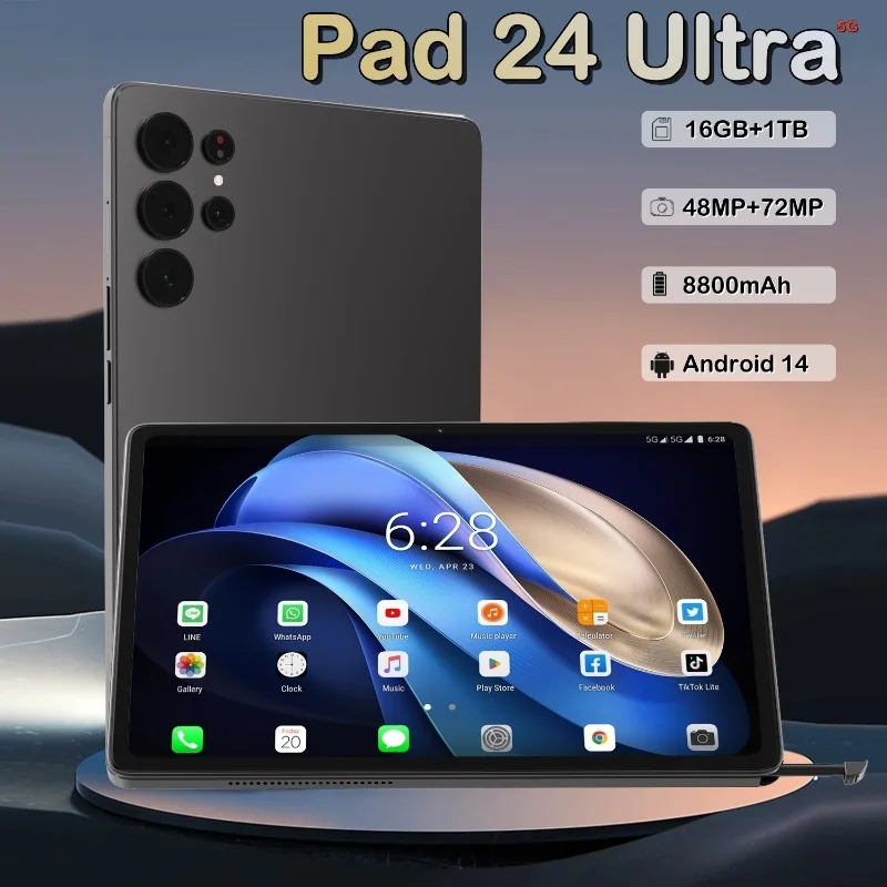 2025 Original Pad S24 ultra Tablet PC 13inch Snapdragon 8gen2 HD 4K Android 14 16GB+1TB 20000mAh 5G Dual WiFi GPS Google Tab
2025 Original Pad S24 ultra Tablet PC 13inch Snapdragon 8gen2 HD 4K Android 14 16GB+1TB 20000mAh 5G Dual WiFi GPS Google Tab