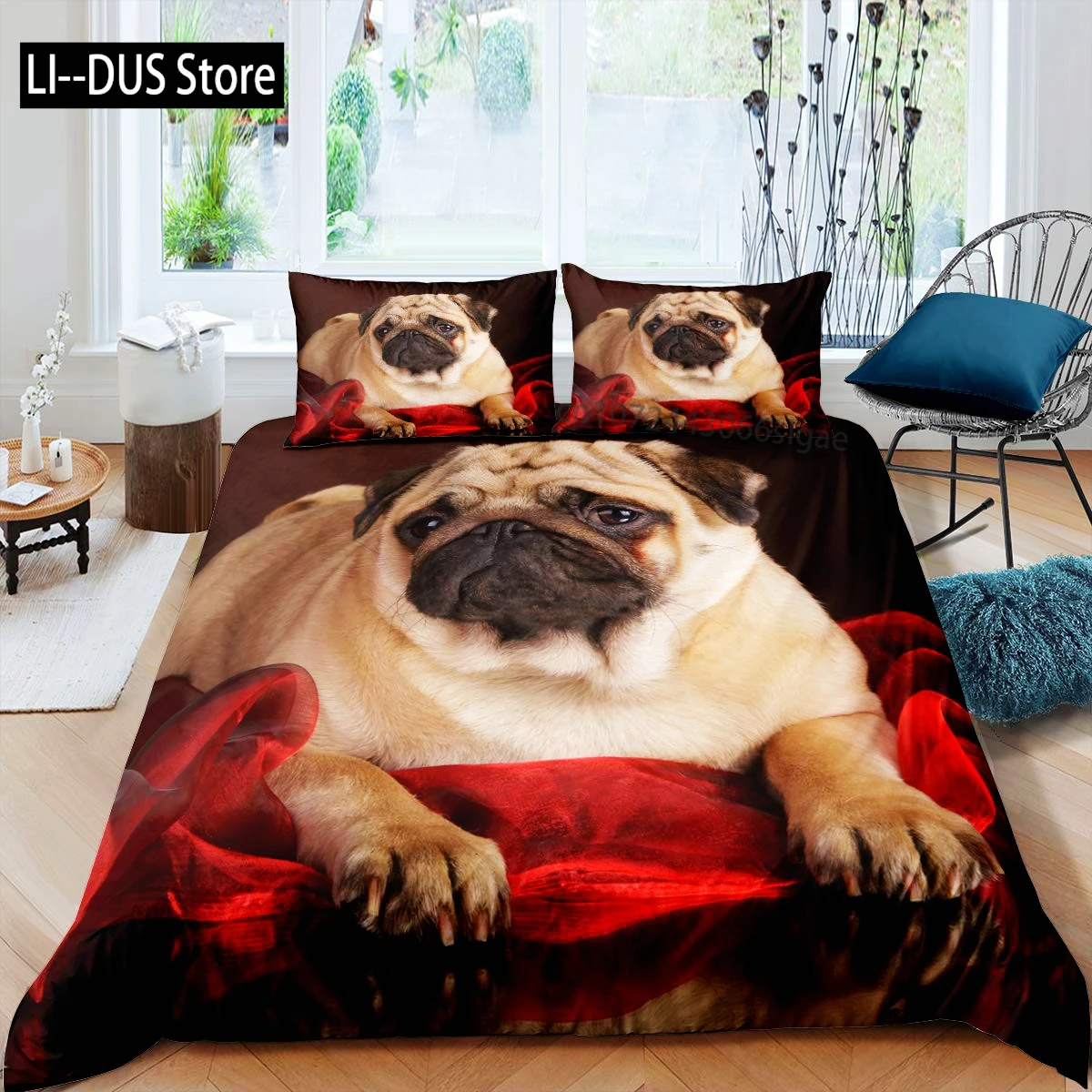 Dog Lover Duvet Cover Set, Canine Breeds Bulldog Heart Paw Prints, Decorative 3 Piece Bedding Set with 2 Pillow Shams, Full Size
Dog Lover Duvet Cover Set, Canine Breeds Bulldog Heart Paw Prints, Decorative 3 Piece Bedding Set with 2 Pillow Shams, Full Size