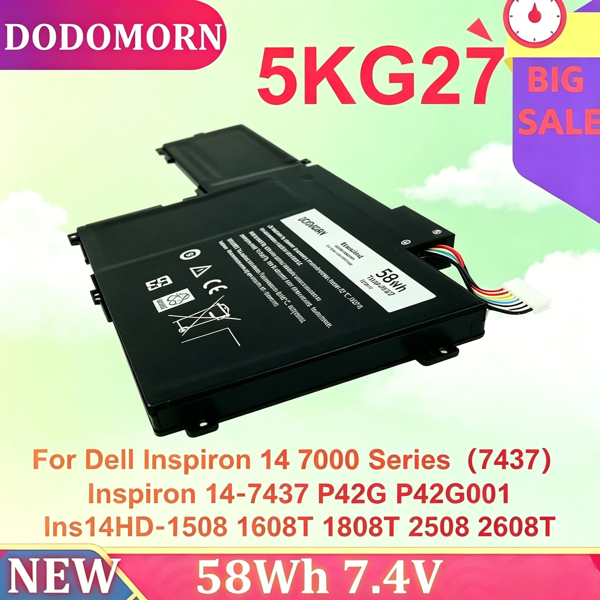 High Quality 5KG27 C4MF8 09KH5H Laptop Battery For Dell Inspiron 14 7000 7437 P42G001
High Quality 5KG27 C4MF8 09KH5H Laptop Battery For Dell Inspiron 14 7000 7437 P42G001