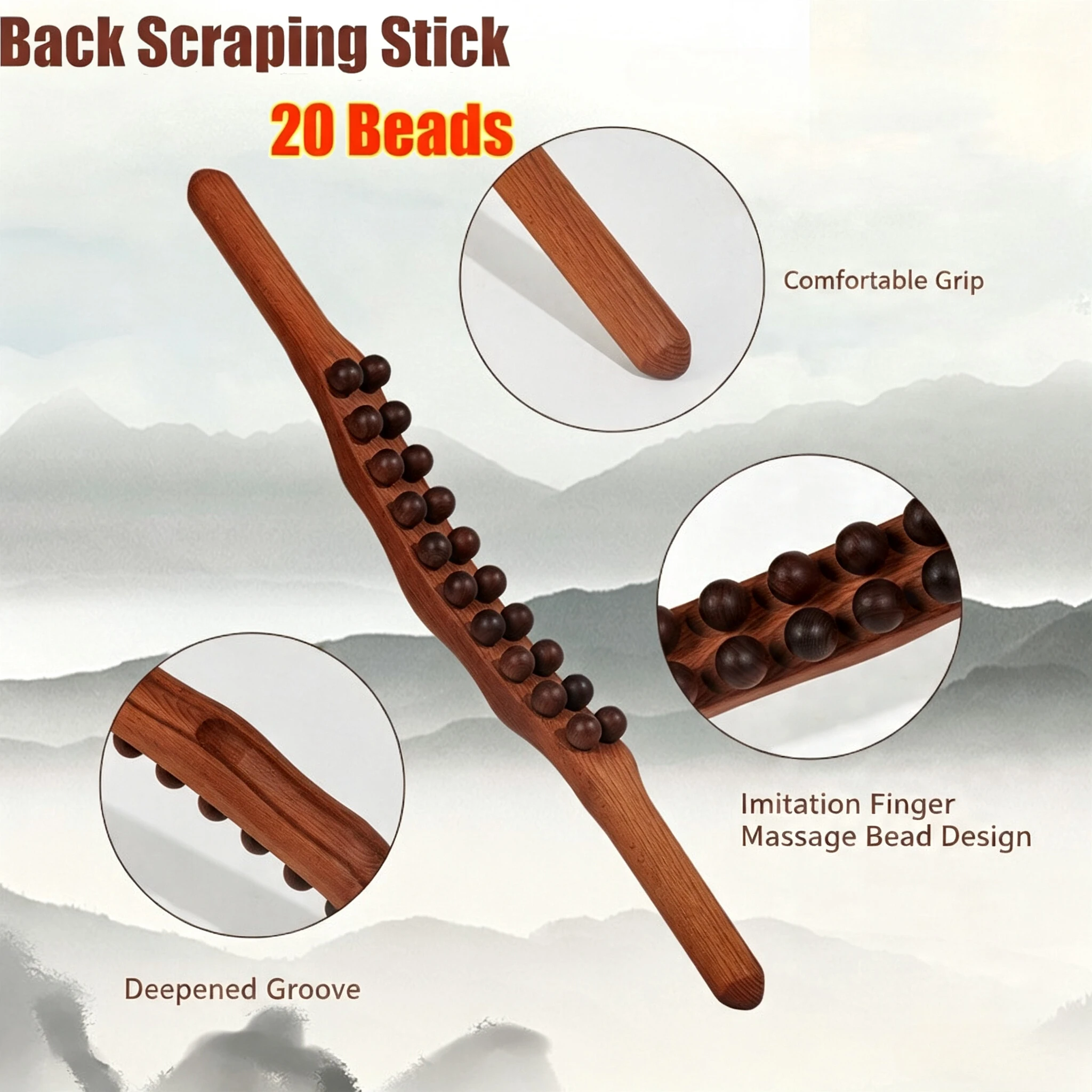 58cm 20 Beads Body Massage Tool Universal Handheld Multi-function Back Scraping Massage Stick Leg Acupoint Massaging
58cm 20 Beads Body Massage Tool Universal Handheld Multi-function Back Scraping Massage Stick Leg Acupoint Massaging
